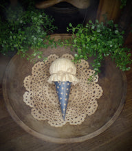 Load image into Gallery viewer, Adorable Rustic Farmhouse Americana Faux Ice Cream Cone July 4th Bowl Filler~