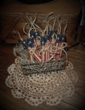 Load image into Gallery viewer, 4th of July Rustic Home Decor~Firecracker Bowl Fillers~American Flag Patriotic Farmhouse Decor~Primitive Decor~Red White Blue Gift