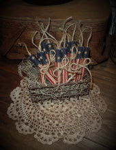 Load image into Gallery viewer, 4th of July Rustic Home Decor~Firecracker Bowl Fillers~American Flag Patriotic Farmhouse Decor~Primitive Decor~Red White Blue Gift