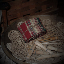 Load image into Gallery viewer, Christmas Spruce Homespun Fabric Jelly Roll~Primitives Fabric Strips~Farmhouse Raggy Wreaths~Swags~Quilts~Rustic Home Decor~Red & Sage Plaid