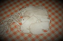 Load image into Gallery viewer, Primitive Coffee Stained Halloween Bat Hang Tags~12~Aged~Cinnamon Vanilla Scented~Farmhouse Gifts~Strung Hang Tags~Rustic Tags~Halloween