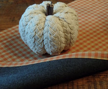 Load image into Gallery viewer, Farmhouse Halloween Orange & Cream Homespun Buffalo Check Table Runner~Mat~Embrodered Halloween Table Runner~Halloween Table Top Decor~