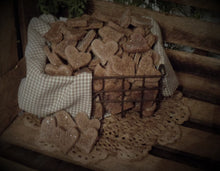 Load image into Gallery viewer, Primitive Rustic Farmhouse Valentine Cinnamon Sparkle Hearts~Tiered Tray Bowl Fillers~Sparkle Cinnamon Salt Dough Hearts~BUNDLE BUNCH