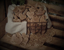 Load image into Gallery viewer, Primitive Rustic Farmhouse Valentine Cinnamon Sparkle Hearts~Tiered Tray Bowl Fillers~Sparkle Cinnamon Salt Dough Primitive Hearts
