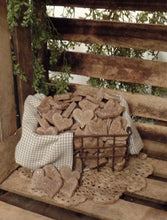 Load image into Gallery viewer, Primitive Rustic Farmhouse Valentine Cinnamon Sparkle Hearts~Tiered Tray Bowl Fillers~Sparkle Cinnamon Salt Dough Primitive Hearts