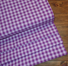 Load image into Gallery viewer, Homespun Cotton Fabric~Grape Purple Mini Buffalo Check~Rustic Farmhouse Primitive~Rag Quilting~Wreath~Bow~Swags~Garland~Cut Fabric by Yard~