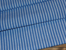 Load image into Gallery viewer, Homespun Cotton Fabric~Cornflower Blue Stripe~Rustic Farmhouse Primitive~Rag Quilting~Wreaths~Bows~Swags~Garlands~Cut Fabric by the Yard~