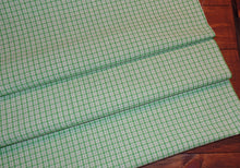 Load image into Gallery viewer, Homespun Cotton Fabric~Kiwi Green Mini Plaid~Rustic Farmhouse Primitive~Rag Quilting~Wreaths~Bows~Swags~Garlands~Cut Fabric by the Yard~