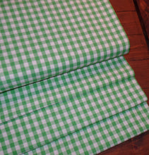 Load image into Gallery viewer, Homespun Cotton Fabric~Kiwi Green Mini Buffalo Check~Rustic Farmhouse Primitive~Rag Quilting~Wreath~Bow~Swag~Garland~Cut Fabric by the Yard~