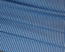 Load image into Gallery viewer, Homespun Cotton Fabric~Cornflower Blue Stripe~Rustic Farmhouse Primitive~Rag Quilting~Wreaths~Bows~Swags~Garlands~Cut Fabric by the Yard~