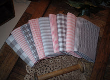 Load image into Gallery viewer, Primitive Homespun Fabric~Farmhouse Valentine ~Quarters~Samplers~Yards~Strips~Prim~Farmhouse~Rag Quilting~Wreaths~Bows~Bundles~Rustic