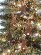 Load image into Gallery viewer, Primitive Rustic Farmhouse Cinnamon Sparkle Bunnies~Ornaments~Tree Hangers~Sparkle Cinnamon Salt Dough Primitive Bunnies~