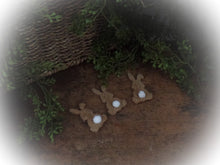 Load image into Gallery viewer, Primitive Rustic Farmhouse Easter Cinnamon Sparkle Bunnies~Adorable Puff Tail Bunny Tiered Tray Bowl Fillers~Sparkle Cinnamon Salt Dough