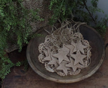 Load image into Gallery viewer, Primitive Rustic Farmhouse 4th of July Cinnamon Sparkle Star Ornaments~Tree Hangers~Sparkle Cinnamon Salt Dough Primitive Stars~Patriotic