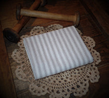 Load image into Gallery viewer, Homespun Fabric~Magnolia Gray Ticking Stripe Homespun Fabric by the Yard~Primitive~Farmhouse~Rustic~Raggy Quilt Fabric~Garland~Wreaths~Bows~