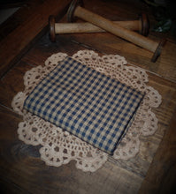 Load image into Gallery viewer, Homespun Fabric~Navy Mini Buffalo Check Homespun Fabric by the Yard~Primitive~Farmhouse~Rustic~Raggy Quilt Fabric~Garlands~Wreaths~Bows