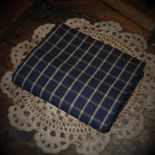 Load image into Gallery viewer, Homespun Fabric~Navy Window Pane Homespun Fabric by the Yard~Primitive~Farmhouse~Rustic~Raggy Quilt Fabric~Garlands~Wreaths~Bows
