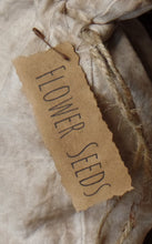Load image into Gallery viewer, Primitive Rustic Farmhouse Spring Flower Seed Pouch~Stitched Daisies~Stained & Tattered~Adorable Rustic Farmhouse Spring Shelf Sitter
