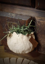 Load image into Gallery viewer, Adorable Primitive Rustic Farmhouse Cracked Egg Hanger~Cupboard Tuck~Rusty Wire~Coffee Stained & Tattered~Primitive Spring Home Accents~