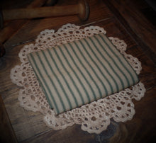 Load image into Gallery viewer, Homespun Fabric~Green Ticking Stripe Homespun Fabric by the Yard~Primitive~Farmhouse~Rustic~Raggy Quilt Fabric~Garlands~Wreaths~Bows