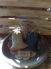 Load image into Gallery viewer, 4th of July Rustic Americana Farmhouse Liberty Bell Bowl Fillers~Primitive Rusty Bell~Grungy Stained~Patriotic Tiered Tray Trinket~Pledge
