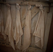 Load image into Gallery viewer, Primitive Rustic Farmhouse Coffee Stained Grungy Towel~Linens~Peg Hanger~Primitive Rustic Farmhosue Kitchen Bath Wall Decor~Cinnamon Vanilla