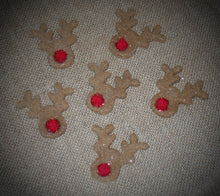 Load image into Gallery viewer, Primitive Rustic Farmhouse Christmas Reindeer Bowl Fillers~Rudolph Red Nose Sparkle~Lightly Scented Cinnamon Ornies~Rustic Chrismas Home~