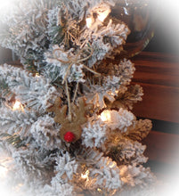 Load image into Gallery viewer, Primitive Rustic Farmhouse Christmas Reindeer Ornament~Rudolph Red Nose Sparkle~Lightly Scented Cinnamon Ornies~Rustic Christmas Ornaments~~