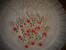 Load image into Gallery viewer, Primitive Rustic Farmhouse Christmas Reindeer Ornament~Rudolph Red Nose Sparkle~Lightly Scented Cinnamon Ornies~Rustic Christmas Ornaments~~
