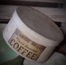 Load image into Gallery viewer, Primitive Distressed Aged Grungy Nesting Pantry Boxes~Farmhouse Rustic Stacking Kitchen Boxes~Muted Sage~Taupe~Cream~Grungy Pantry Labels