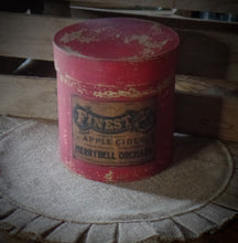 Load image into Gallery viewer, Primitive Distressed Aged Grungy Red Apple Cider Mill Pantry Boxes~Farmhouse Rustic Stacking Boxes~Deep Muted Red~Aged Grungy Pantry Label~