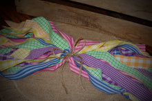 Load image into Gallery viewer, Rustic Farmhouse Easter Bright Homespun Fabric Strips~Easter Fabric Garlands Wreaths Swags Bows~Primitive Easter Tree~Rustic Easter Basket