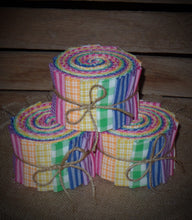 Load image into Gallery viewer, Rustic Farmhouse Easter Bright Homespun Fabric Strips~Homes[pun Jelly Roll Fabric Garlands Wreaths Swags Bows~Primitive Easter Tree~Rustic