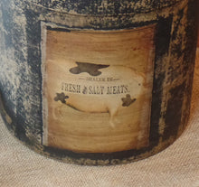 Load image into Gallery viewer, Primitive Distressed Aged Grungy Farmhouse Primitive Pig Pantry Box~Farmhouse Rustic Stacking Box~Black Distressed Aged Grungy Pantry Label~