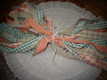 Load image into Gallery viewer, Rustic Farmhouse Easter Homespun Fabric Strips~Carrot Patch Collection~Garlands Wreaths Swags Bows~Primitive Tree~Rustic Easter Basket