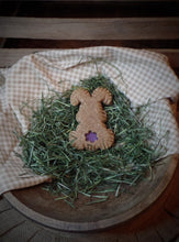 Load image into Gallery viewer, Primitive Rustic Farmhouse Faux Easter Bunny Cookies~Bunny Bowl Fillers~Cinnamon Sparkle Bunnies with Glitter Bums~Cinnamon Salt Dough Bunny