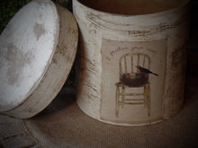 Load image into Gallery viewer, Primitive Distressed Aged Grungy "Bird Nest" Farmhouse Primitive Pantry Box~Farmhouse Rustic Stacking Box~Distressed Grungy Pantry Label