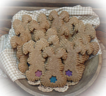Load image into Gallery viewer, Primitive Rustic Farmhouse Faux Easter Bunny Cookies~Bunny Bowl Fillers~Cinnamon Sparkle Bunnies with Glitter Bums~Cinnamon Salt Dough Bunny
