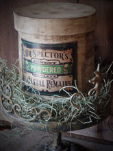 Load image into Gallery viewer, Rustic Farmhouse Aged Grungy Creepy Halloween Pantry Box~Powdered Remains~Aged Apothocary Label~Primitive Halloween Table Decor~Green~Black