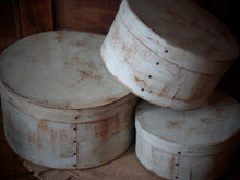 Load image into Gallery viewer, Primitive Distressed Aged Grungy Nesting Pantry Boxes~Farmhouse Rustic Kitchen Stacking Boxes~Marina Mist Pale Blue