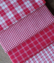 Load image into Gallery viewer, Primitive Homespun Fabric~Cherry Collection~Quarters~Samplers~Yards~Strips~Farmhouse~Quilting~Wreaths~Bows~Rustic Farmhouse Fabric