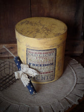 Load image into Gallery viewer, Primitive Distressed Aged Grungy Farmhouse Americana 4th of July Pantry Box~Farmhouse Rustic Patriotic Label~Primitive 4th of July Decor~