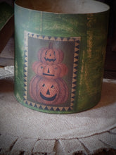 Load image into Gallery viewer, Rustic Farmhouse Aged Grungy Creepy Halloween Pantry Box~Stacked Jack o' Lantern Label~Primitive Halloween Table Decor~Orange~Green~Black