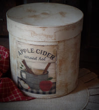 Load image into Gallery viewer, Primitive Distressed Aged Grungy Farmhouse Apple Cider Pantry Box~Farmhouse Rustic Stacking Box~Distressed Aged Grungy Pantry Label~