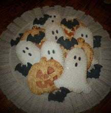 Load image into Gallery viewer, Primitive Rustic Farmhouse Faux Sparkle Ghost Cookies~Halloween Salt Dough Ghost Bowl Fillers~