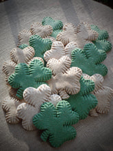 Load image into Gallery viewer, Primitive Rustic Farmhouse Faux Sparkle Shamrock Cookies~St. Patrick's Day Bowl Fillers~Green Glitter~Cinnamon Salt Dough~Ornies Decor~