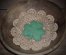 Load image into Gallery viewer, Primitive Rustic Farmhouse Faux Sparkle Shamrock Cookies~St. Patrick's Day Bowl Fillers~Green Glitter~Cinnamon Salt Dough~Ornies Decor~
