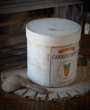 Load image into Gallery viewer, Primitive Distressed Aged Grungy Farmhouse Carrot Patch Pantry Box~Farmhouse Rustic Easter Label~Primitive Easter Table Decor~Tattered Label