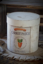 Load image into Gallery viewer, Primitive Distressed Aged Grungy Farmhouse Carrot Patch Pantry Box~Farmhouse Rustic Easter Label~Primitive Easter Table Decor~Tattered Label