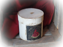 Load image into Gallery viewer, Primitive Distressed Aged Grungy Farmhouse Summer Americana 4th of July Pantry Box~Farmhouse Rustic Watermelon Label~Primitive Stacking Box